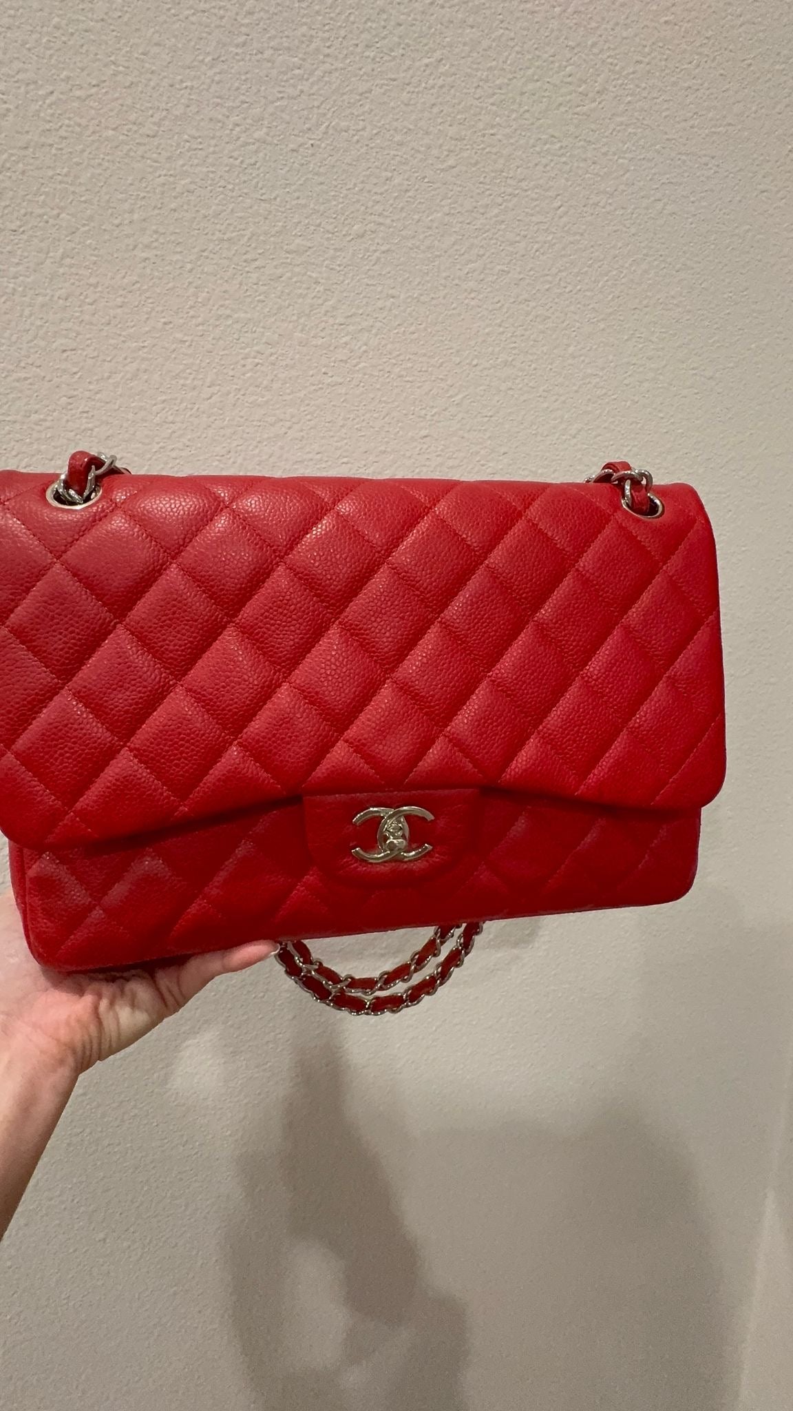 Chanel Caviar Jumbo Red