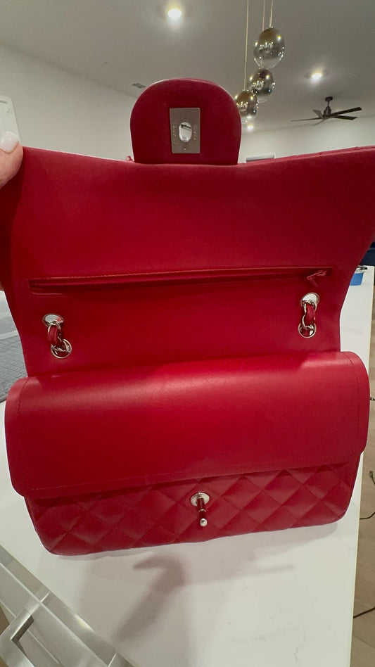 Chanel Lambskin Jumbo Red