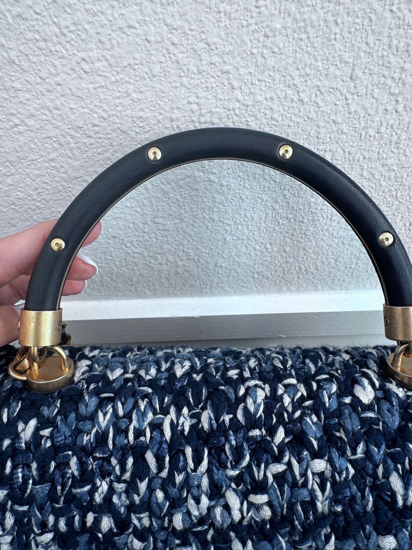 Chanel Top Handle Tweed Bag