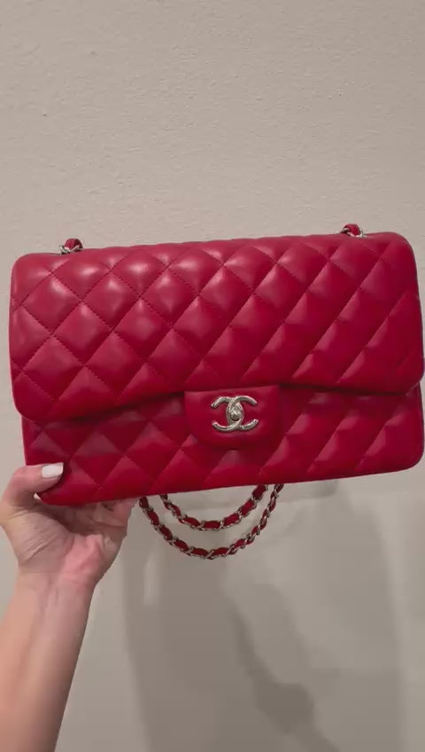 Chanel Lambskin Jumbo Red